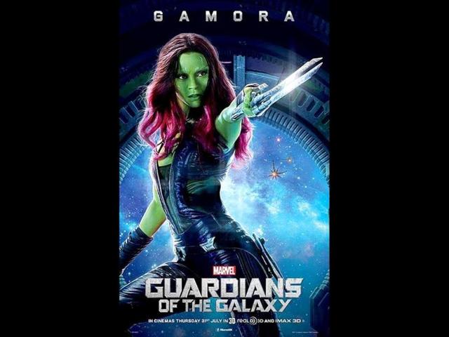 Zoe Saldana plays the deadly and enigmatic Gamora.