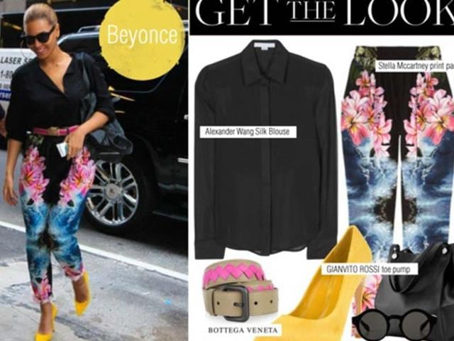 Patterned slacks are one of the easiest ways to flaunt your curves. Pair them with a balancing top to complete the look.