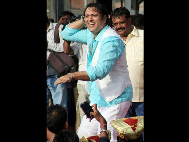 Govinda perfoms during the Janmashtami celebrations in Mumbai on Monday. (PTI Photo)