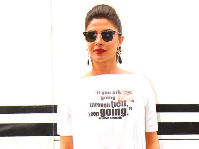 Priyanka Chopra spotted at a suburban film studio in Mumbai. (Photos: Yogen Shah)