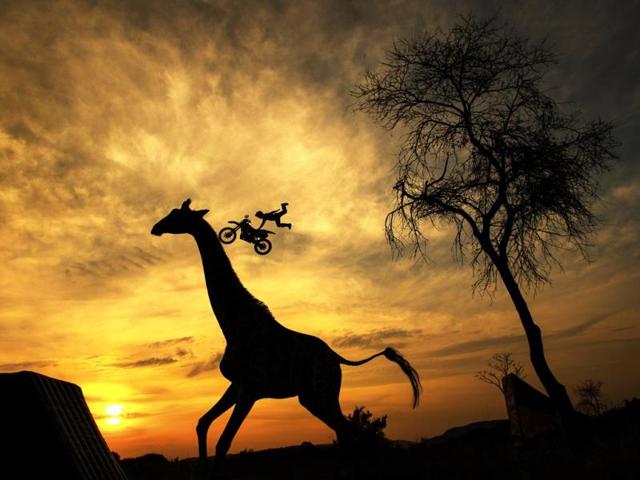 Maikel Melero of Spain warms up prior to the fifth stage of the Red Bull X-Fighters World Tour in the South African savanna of Pretoria, South Africa. (AP Photo)