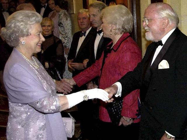 Richard Attenborough with Queen Elizabeth in this file photo. Acclaimed actor and Oscar-winning director Richard Attenborough, whose film career on both sides of the camera spanned 60 years, died on Sunday. He was 90. (AP)
