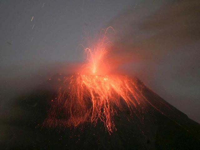 Ecuador's Tungurahua volcano erupts near Banos. Tungurahua, which means 'Throat of Fire' in the local Quechua language, has been classified as active since 1999. (Reuters Photo)