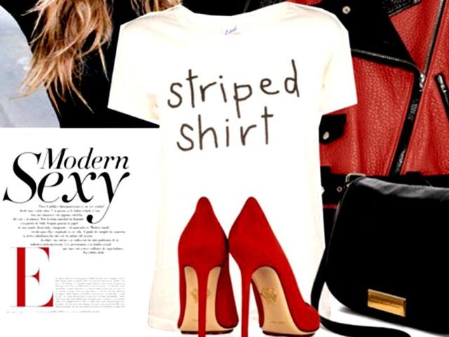 Word playEdith A/ Miller t-shirt, Acne jacket, Isabel Marant pants, Charlotte Olympia shoes, Marc by Marc Jacobs bag