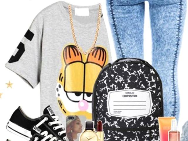 Favorite felineT-shirt via choies.com, jeans via gojane.com, Converse shoes, backpack via thehut.com, J. Crew earrings, Nixon watch, Forever 21 necklace, O'Neill hat, iPhone case via zazzle.com