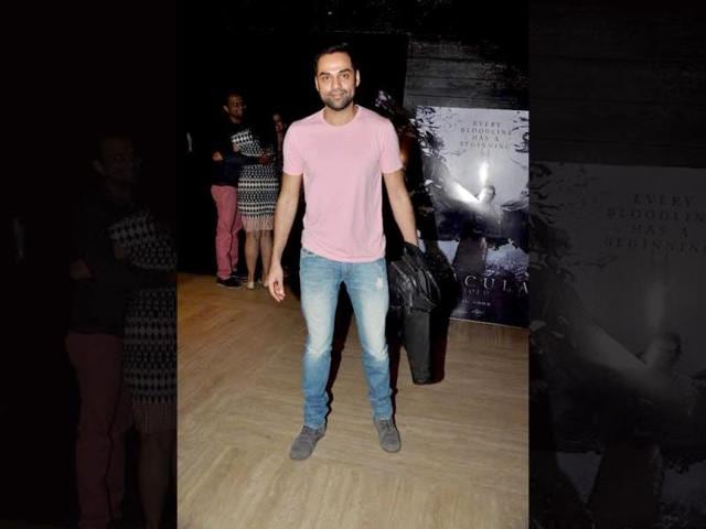 Abhay Deol strikes a pose at the screening of Step Up All In in Mumbai.
