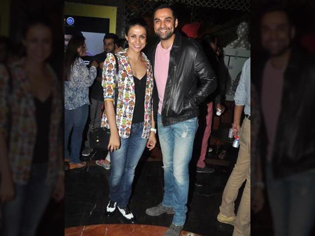 Abhay Deol and Gul Panag pose for the shutterbugs at the screening of Step Up All In in Mumbai.