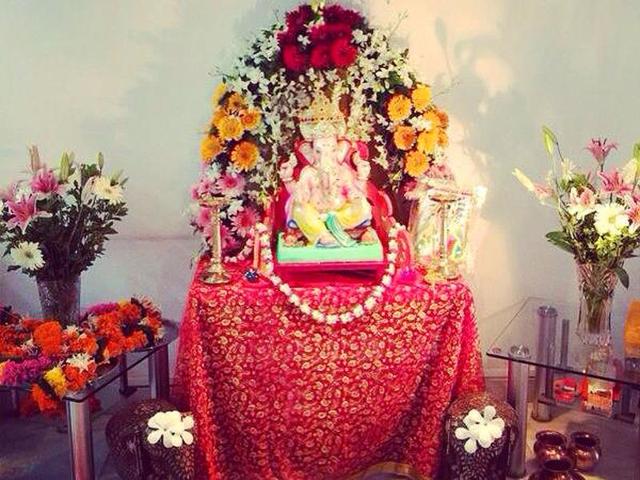 Shraddha Kapoor shares her Lord Ganesha moment on Twitter with an impressive puja sthal image. (ShraddhaKapoor/Twitter)