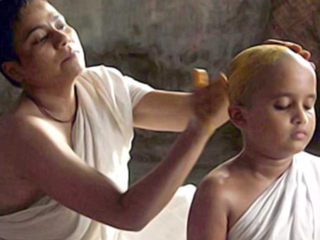 Deepa Mehta's Water (2005) saw a bald Seema Biswas.