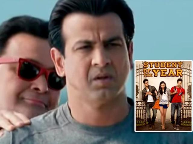 Student of the Year: A musical from Dharma stable, the film (2012) has Rishi Kapoor and Rohit Roy playing teachers in a high school. There's much mirth and low-brow humour as Rishi Kapoor, playing a teacher who is gay, keeps hitting on Ronit Roy, the sports teacher.