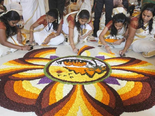 Pookalam: Celebrating Onam with floral rangoli | Hindustan Times