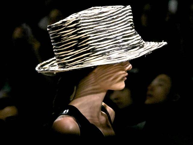 A model walks the ramp for during the Donna Karan Spring/Summer 2015 collection show during New York Fashion Week in the Manhattan borough of New York. Karan's designs conveyed her well-known ethos of urban chic, infused with a healthy dose of whimsy. (Reuters)