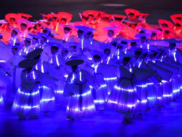 Dancers perform during the opening ceremony of the 2014 Asian Games at the Incheon Asiad Main Stadium in Incheon. (AFP Photo) Dancers perform during the opening ceremony of the 2014 Asian Games at the Incheon Asiad Main Stadium in Incheon. (AFP Photo)