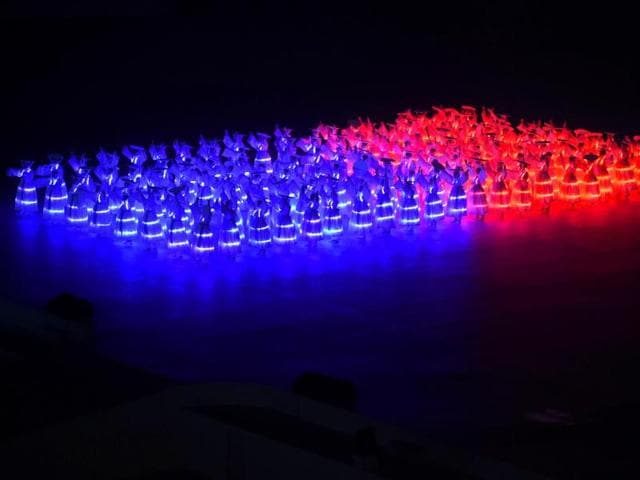 Dancers perform during the opening ceremony of the 2014 Asian Games at the Incheon Asiad Main Stadium in Incheon. (AFP Photo) Dancers perform during the opening ceremony of the 2014 Asian Games at the Incheon Asiad Main Stadium in Incheon. (AFP Photo)