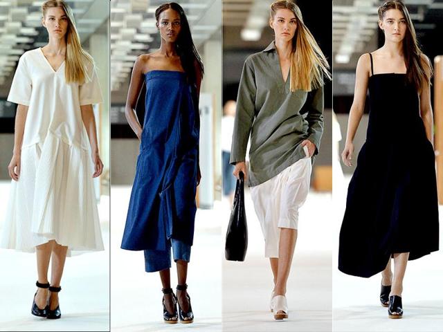 Models present creations by Christophe Lemaire during the 2015 Spring/Summer ready-to-wear collection fashion show. (AFP)