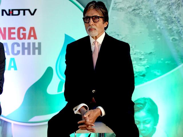 Actor Amitabh Bachchan during the launch of Dettol Banega Swachh India a five-year-nationwide programme by Reckitt Benckiser in Mumbai, on September 25, 2014. The programme spreads awareness about the importance of hygiene and sanitation to millions across the country. Amitabh Bachchan is the programme ambassador for the campaign. (IANS)