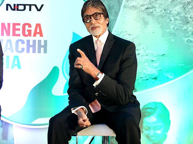 Actor Amitabh Bachchan during the launch of Dettol Banega Swachh India a five-year-nationwide programme by Reckitt Benckiser in Mumbai on September 25, 2014. The programme spreads awareness about the importance of hygiene and sanitation to millions across the country. Amitabh Bachchan is the programme ambassador for the campaign. (IANS)