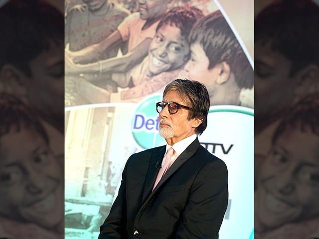 Actor Amitabh Bachchan during the launch of Dettol Banega Swachh India a five-year-nationwide programme by Reckitt Benckiser in Mumbai on September 25, 2014. The programme spreads awareness about the importance of hygiene and sanitation to millions across the country. Amitabh Bachchan is the programme ambassador for the campaign. (IANS)