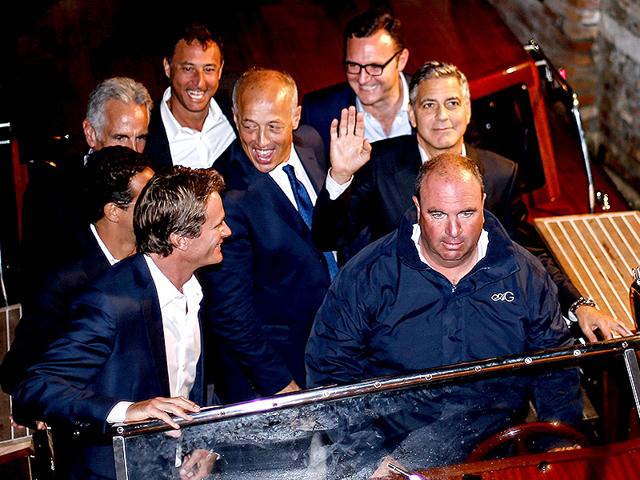 Clooney and his wedding party arrived in Venice on September 26 for a spectacular waterfront wedding billed as the party of the year. (AFP Photo) 