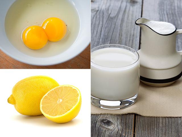 Egg yolk and milk hair mask: Take the yolk of one egg, mix a cup of milk, squeeze in a little lemon, preferably one spoon. Massage your roots with the mixture, leave it for 15 mins and then wash it off with lukewarm water. Egg yolk and milk hair mask: Take the yolk of one egg, mix a cup of milk, squeeze in a little lemon, preferably one spoon. Massage your roots with the mixture, leave it for 15 mins and then wash it off with lukewarm water.