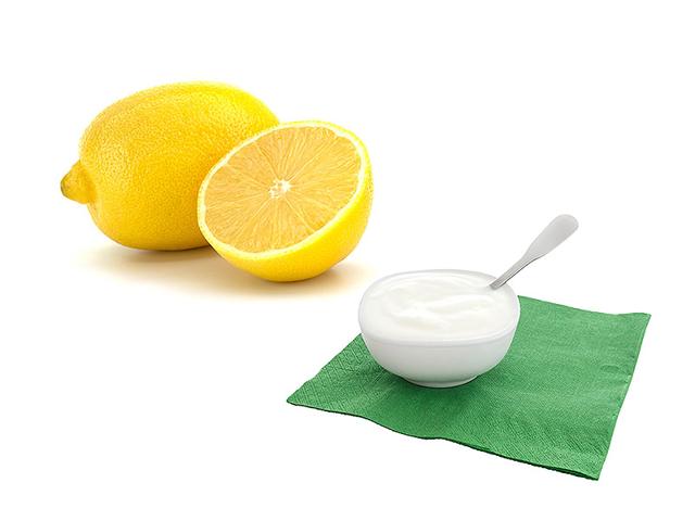 Yoghurt and lemon hair mask: Mix ½ cup of yoghurt with 1 teaspoon of lemon. Apply to hair, covering each strand, leave it on for 20 mins and then wash it off with cold water. Yoghurt and lemon hair mask: Mix ½ cup of yoghurt with 1 teaspoon of lemon. Apply to hair, covering each strand, leave it on for 20 mins and then wash it off with cold water.