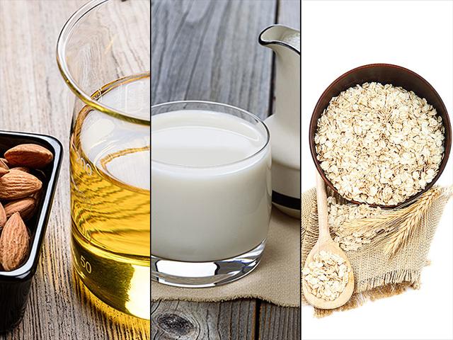Oatmeal and milk hair mask: Mix 3 spoons of oatmeal with 1 teaspoon of almond oil and blend it together with milk to make a thick paste. Apply to hair and leave it on for 20 mins. Wash with cold water. Oatmeal and milk hair mask: Mix 3 spoons of oatmeal with 1 teaspoon of almond oil and blend it together with milk to make a thick paste. Apply to hair and leave it on for 20 mins. Wash with cold water.