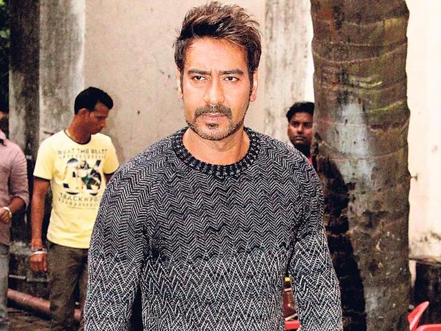 Ajay Devgn was spotted at a suburban studio in Mumbai. (Photo: Yogen Shah)