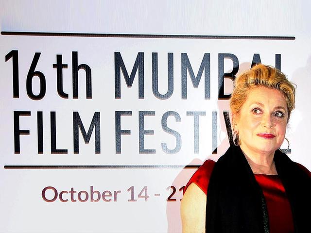 French-actor-Catherine-Deneuve-poses-for-photos-at-the-opening-ceremony-of-the-16th-Mumbai-Film-Festival-in-Mumbai-India-on-October-14-2014-The-actor-will-receive-the-lifetime-achievement-award-AP French-actor-Catherine-Deneuve-poses-for-photos-at-the-opening-ceremony-of-the-16th-Mumbai-Film-Festival-in-Mumbai-India-on-October-14-2014-The-actor-will-receive-the-lifetime-achievement-award-AP