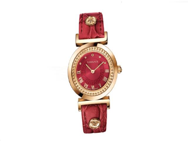 This special-edition Versace Vanity watch comes with a crocodile patterned red strap, a red sunray finish dial and an IP rose gold case. Available at select Timex outlets. Price: Rs 59,600
