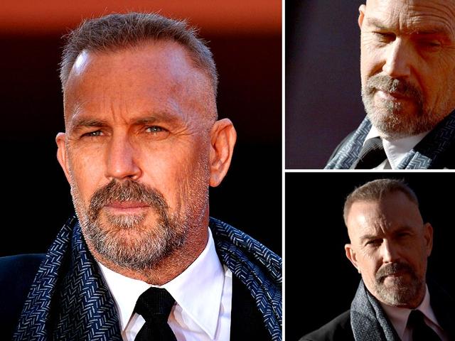 Actor Kevin Costner poses on October 24, 2014 as he arrives for the screening of Black and White directed and written by Mike Binder during the Rome Film Festival in Rome. (Agencies)