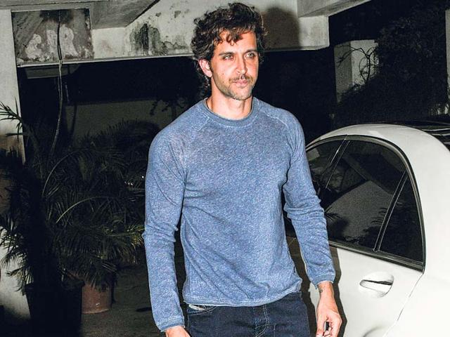A sleepy Hrithik Roshan spotted at Sonali Bendre's wedding anniversary bash. (Photos: Prodip Guha)