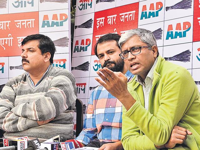 AAP-leaders-highlight-key-issues-ahead-of-the-assembly-polls-in-Delhi-Saumya-Khandelwal-HT-Photo