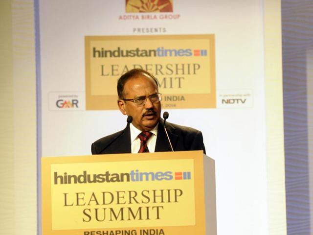 National security advisor Ajit Doval at the Hindustan Times Leadership Summit, in New Delhi on Saturday. (Gurinder Osan/HT Photo)