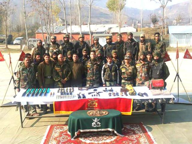 A-cache-of-arms-and-ammunition-recovered-by-the-army-in-Baramullah-Jammu-and-Kashmir-Photo-ADG-PI-INDIAN-ARMY-on-Twitter