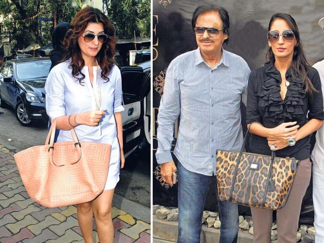 Twinkle Khanna and Sussanne's father Sanjay Khan with sister Farah Khan Ali at the brunch she hosted in Mumbai.