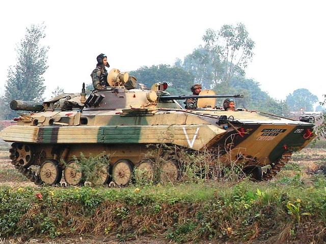 Army personnel take positions at the encounter site at Pind village in Arnia. (Photo credit: Indian Army)