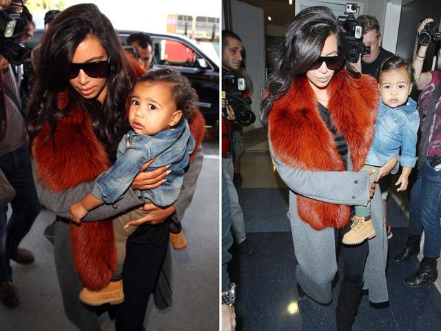 When the mother duo touched down in London recently, they kept it casual. Isn't North West rocking this denim jacket over layered t-shirts and jeans. Don't miss the shoes! Also, see, Kim Kardashian end her style streak of matching mommy-and-me ensembles. While Kim hid behind the flashing lights of the paparazzi in a pair of Saint Laurent sunnies, North seems to be loving all the attention. Cutie! When the mother duo touched down in London recently, they kept it casual. Isn't North West rocking this denim jacket over layered t-shirts and jeans. Don't miss the shoes! Also, see, Kim Kardashian end her style streak of matching mommy-and-me ensembles. While Kim hid behind the flashing lights of the paparazzi in a pair of Saint Laurent sunnies, North seems to be loving all the attention. Cutie!