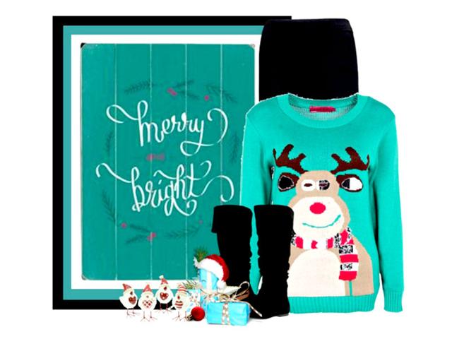 Sometimes ugly, sometimes really funny, the kitschy Christmas sweater can use traditional holiday motifs subtly and stylishly or go for kitsch appeal. But it always gets the wearer -- and often others -- in the festive mood. (All Photos: AFP) | Turquoise twist: Boohoo sweater and leggings, Gabriella Rocha boots Sometimes ugly, sometimes really funny, the kitschy Christmas sweater can use traditional holiday motifs subtly and stylishly or go for kitsch appeal. But it always gets the wearer -- and often others -- in the festive mood. (All Photos: AFP) | Turquoise twist: Boohoo sweater and leggings, Gabriella Rocha boots