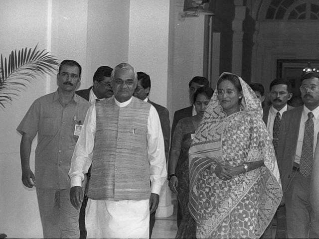 Atal-Bihari-Vajpayee-former-Indian-PM-with-Bangladesh-PM-Sheikh-Hasina-Begum-at-a-official-meeting-in-New-Delhi-HC-Tiwari-HT-Photo Atal-Bihari-Vajpayee-former-Indian-PM-with-Bangladesh-PM-Sheikh-Hasina-Begum-at-a-official-meeting-in-New-Delhi-HC-Tiwari-HT-Photo