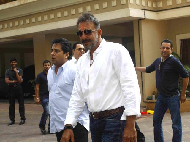 Sanjay-Dutt-who-was-granted-furlough-for-14-days-at-his-residence-Imperial-Heights-Pali-Hill-Bandra-in-Mumbai-on-Dec-24-2014-The-actor-is-currently-serving-the-remaining-of-his-three-and-a-half-year-sentence-in-a-1993-Bombay-blasts-case-in-Pune-s-Yerwada-jail-Photo-IANS