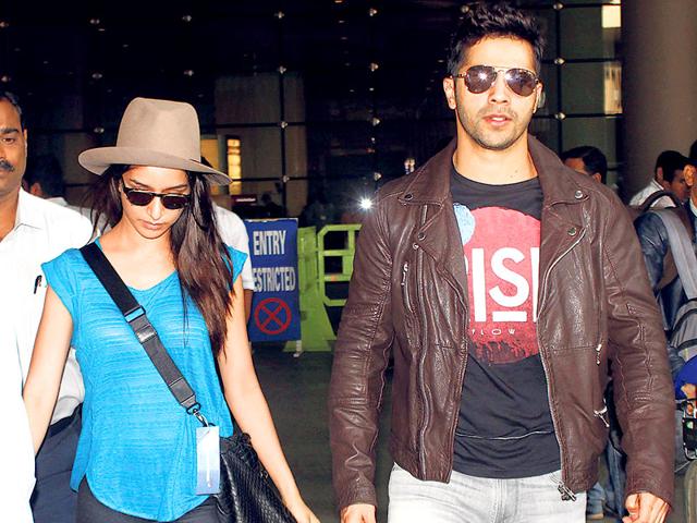 Shraddha Kapoor and Varun Dhawan were spotted exiting the Mumbai airport. (Photos: Yogen Shah, Viral Bhayani)