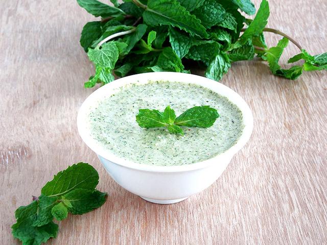 Coriander-mint chutney dip: Blend in a cup of homemade coriander-mint chutney with two cups of mayonnaise. Use it with kebabs and tikkas or simply as a spread in sandwiches, wraps and rolls.
