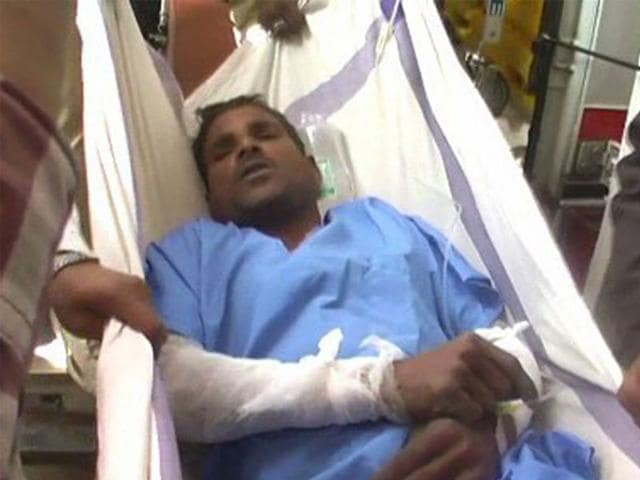 Anandram-Rathore-who-had-poured-kerosene-and-set-himself-on-fire-on-Saturday-HT-photo Anandram-Rathore-who-had-poured-kerosene-and-set-himself-on-fire-on-Saturday-HT-photo