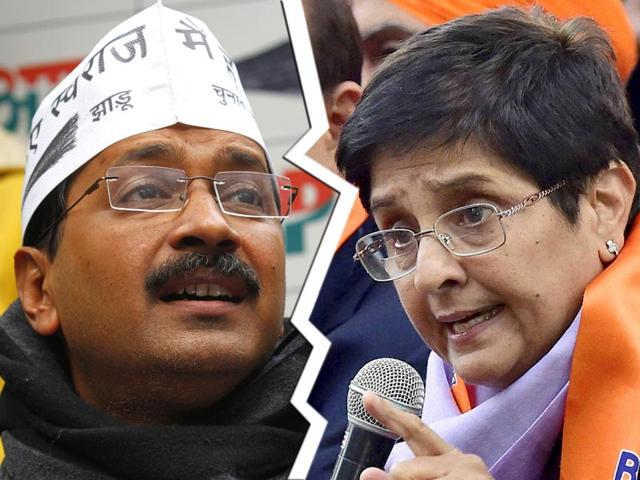 Aam-Aadmi-Party-AAP-convenor-Arvind-Kejriwal-and-BJP-chief-ministerial-candidate-Kiran-Bedi-had-once-fought-together-against-corruption-as-part-of-Team-Anna