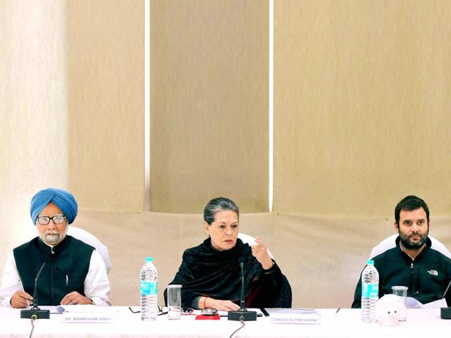 Former-Prime-Minister-Manmohan-Singh-Congress-President-Sonia-Gandhi-with-party-Vice-President-Rahul-Gandhi-during-the-CWC-meeting-at-party-headquarter-in-New-Delhi-PTI-Photo