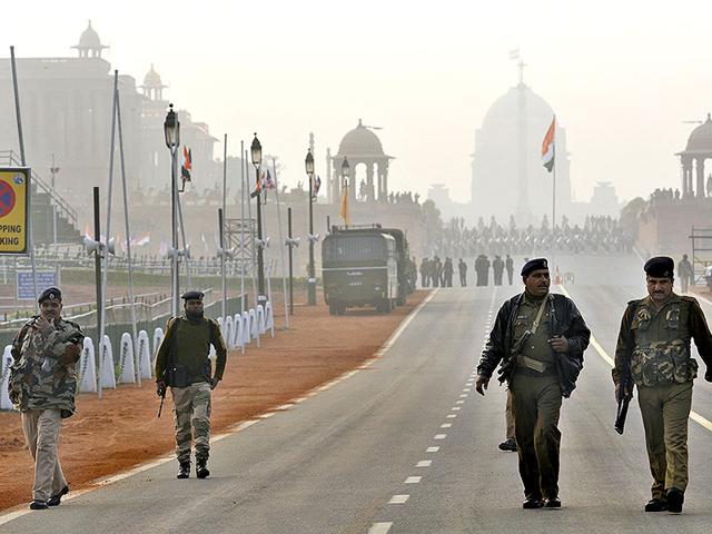 Security has been increased ahead of US President Barack Obama's visit to New Delhi. (Saumya Khandelwal/HT Photo)