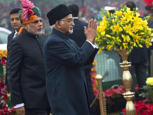 Vice-President-Hamid-Ansari-and-Prime-Minister-Narendra-Modi-arrive-to-attend-the-66th-Republic-Day-Parade-in-Delhi-AFP-Photo