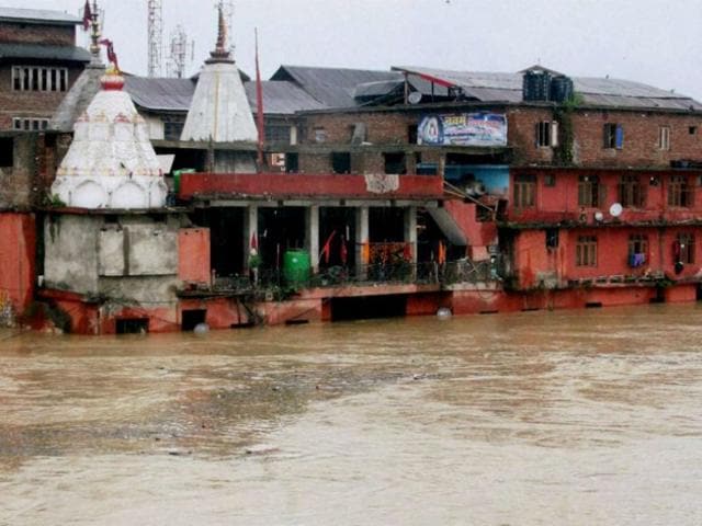 A-flooded-road-is-seen-in-the-centre-of-Srinagar-after-heavy-rainfall-AFP-Photo