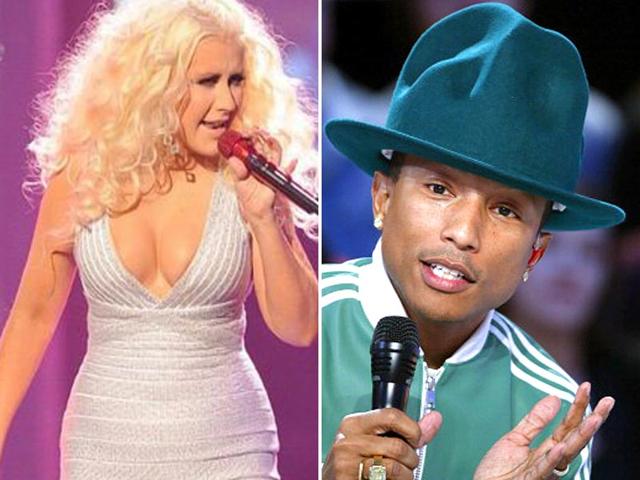 Christina-Aguilera-of-the-The-Mickey-Mouse-Club-fame-won-a-Grammy-for-Beautiful-while-rapper-Pharrell-Williams-is-the-toast-of-the-crowds-these-days-and-a-multiple-Grammy-Awards-winner