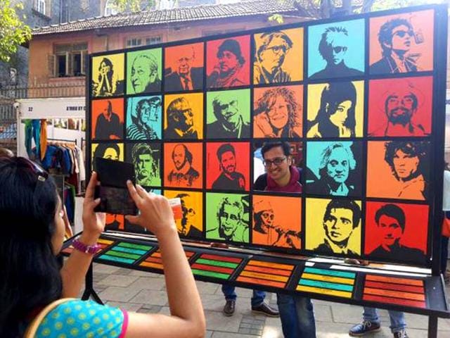 The first day of HT Kala Ghoda Arts Festival 2015 saw interesting art installations, in Mumbai. (Kalpak Pathak/HT photo)